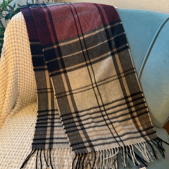 NWT! Andrew Stewart 100% Cashmere Plaid Scarf - Men's - Picture 1 of 9